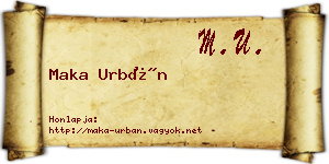 Maka Urbán névjegykártya